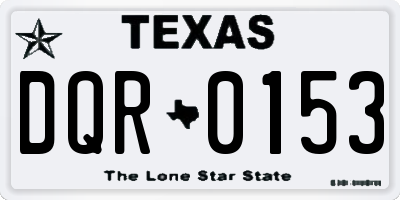 TX license plate DQR0153