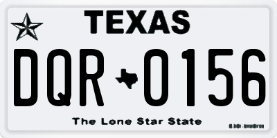 TX license plate DQR0156