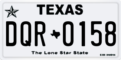 TX license plate DQR0158