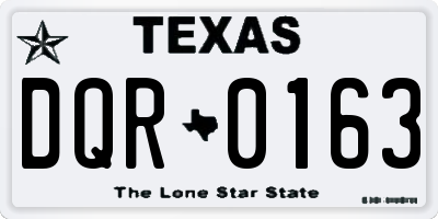 TX license plate DQR0163