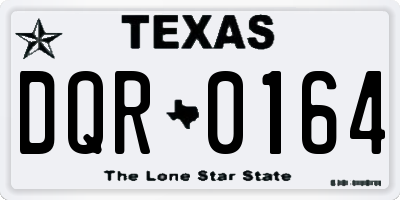 TX license plate DQR0164