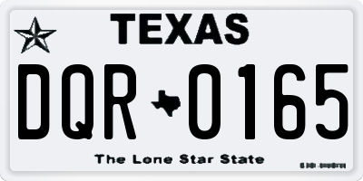 TX license plate DQR0165