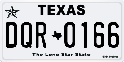 TX license plate DQR0166