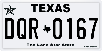TX license plate DQR0167