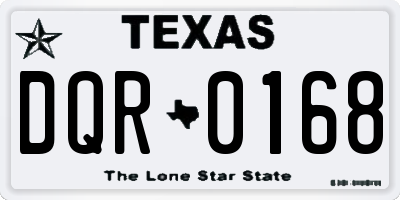 TX license plate DQR0168