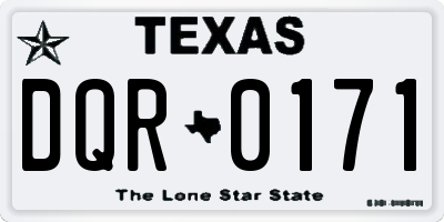 TX license plate DQR0171