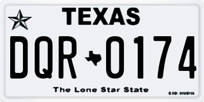 TX license plate DQR0174
