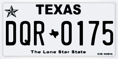 TX license plate DQR0175