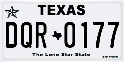 TX license plate DQR0177