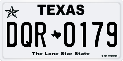 TX license plate DQR0179