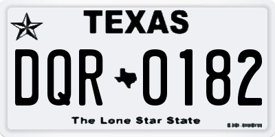 TX license plate DQR0182