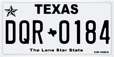 TX license plate DQR0184