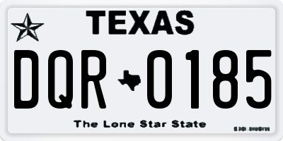 TX license plate DQR0185