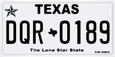 TX license plate DQR0189