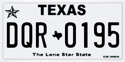 TX license plate DQR0195