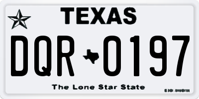 TX license plate DQR0197