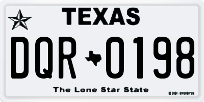 TX license plate DQR0198