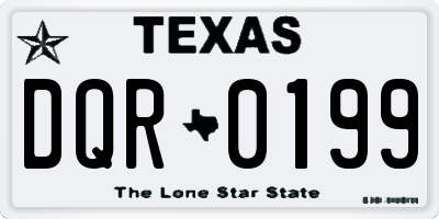 TX license plate DQR0199