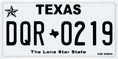TX license plate DQR0219