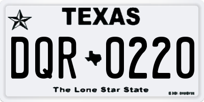 TX license plate DQR0220