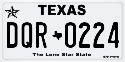 TX license plate DQR0224