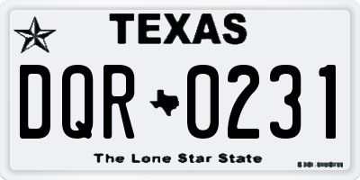 TX license plate DQR0231
