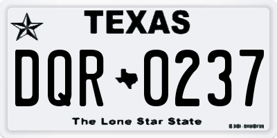 TX license plate DQR0237