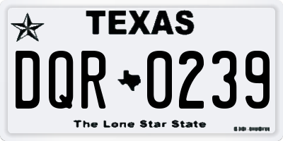 TX license plate DQR0239