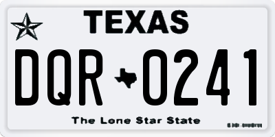 TX license plate DQR0241
