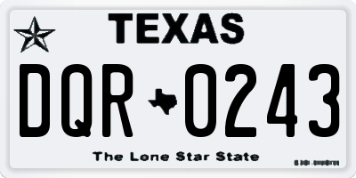 TX license plate DQR0243