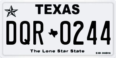 TX license plate DQR0244
