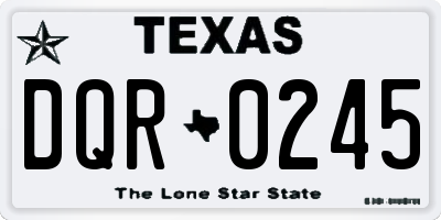 TX license plate DQR0245