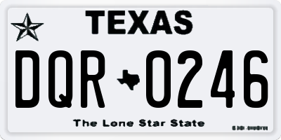 TX license plate DQR0246