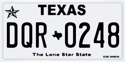 TX license plate DQR0248