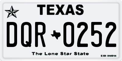 TX license plate DQR0252