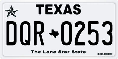 TX license plate DQR0253