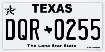 TX license plate DQR0255