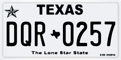TX license plate DQR0257