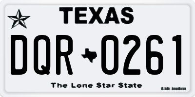 TX license plate DQR0261