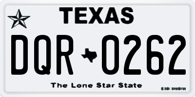 TX license plate DQR0262
