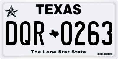 TX license plate DQR0263