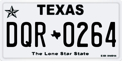 TX license plate DQR0264