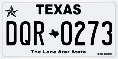 TX license plate DQR0273