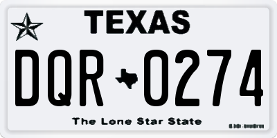 TX license plate DQR0274
