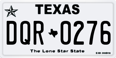 TX license plate DQR0276