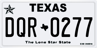 TX license plate DQR0277