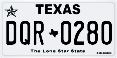 TX license plate DQR0280