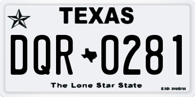 TX license plate DQR0281