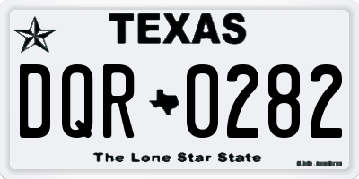 TX license plate DQR0282