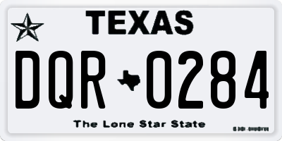 TX license plate DQR0284
